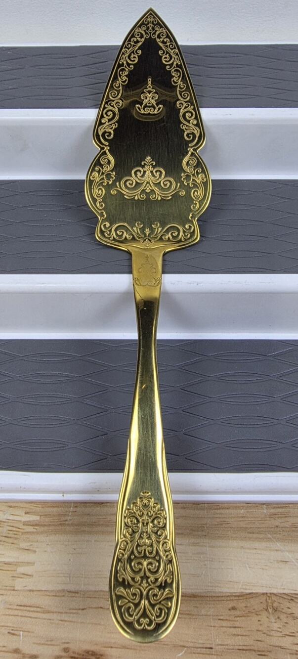 VINTAGE GOLD PLATED Embossed Cake Server Wedding 10"